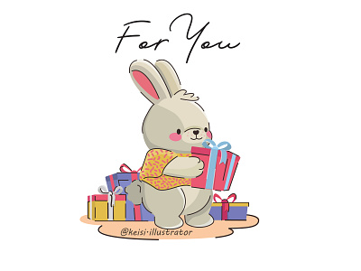 cute bunny for postcard