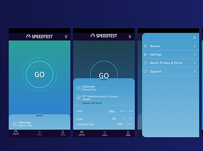 Speedtest Remake app design ui