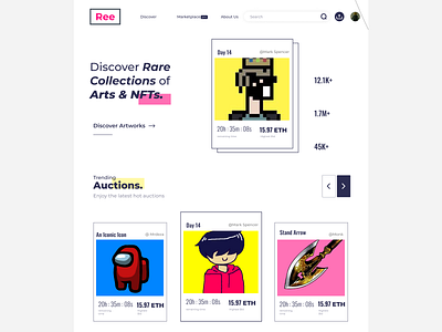 Ree nft ui web webdesign website