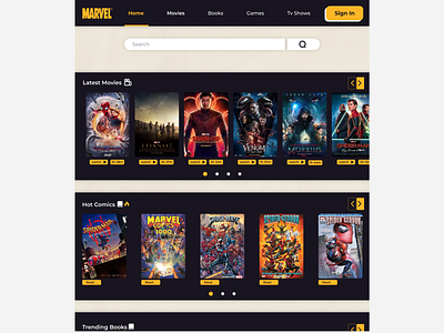 MARVEL ENTERTAINMENT design marvel ui web webdesign website