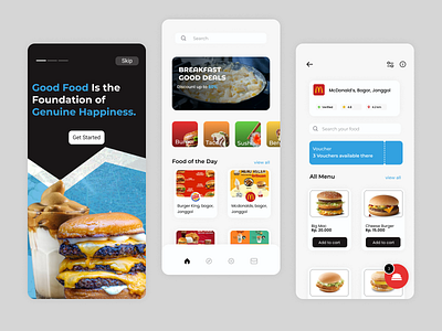 "Vast Food" Food Delivery App Design app design graphic design ui