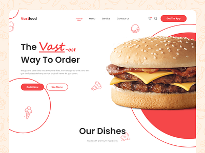 Website Design: UI VastFood Web Landing Page 2d app art design graphic design logo ui ui design ui ux uidesign uiux ux vector visual design web web design webdesign website website design white