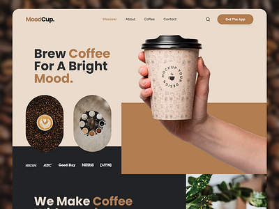 Website Design: MoodCup. UI Landing Page app art branding design graphic design logo ui ui design ui ux uidesign uiux ux uxui vector visual design web web design webdesign website website design