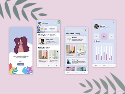 Self esteem app app design graphic design illustration ui ux