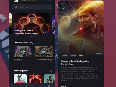 Streaming Movie/Series App ui ux