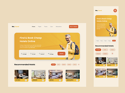 We.Travel Web Design & Responsive web booking design hotel ticket ui ux web design