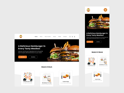 Burg Web Design & Responsive Web burger design dining food ui ux web design