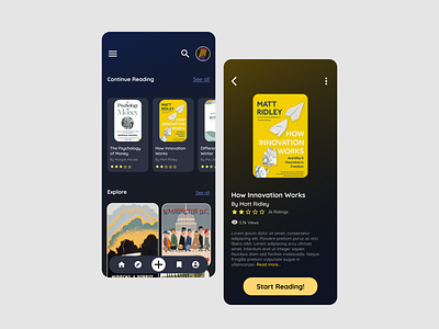 Reading App Design app design e book reading ui