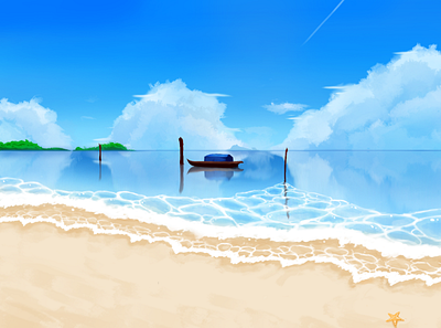 Nongsa Beach,Batam illustration