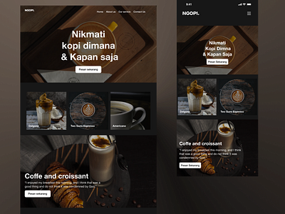 Web Design NGOPI. branding coffe design figma ui web