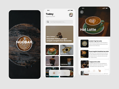 NGOBAR APP MOBILE app branding coffe design figma logo mobile ui ux