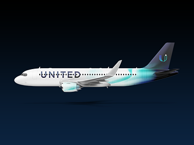 United Airlines Livery airplane branding livery logo design travel
