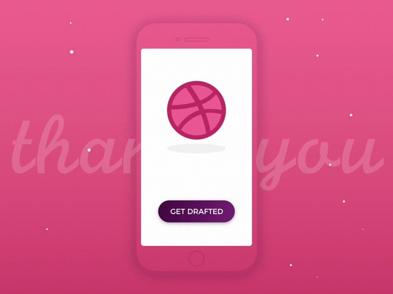 Cheers Dribbble! draft drafted dribbble app invite thank you thanks