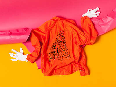 Superhero Coach's Jacket artwork comic design freddie illustration jacket mailchimp manny orange superhero
