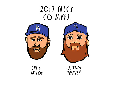 2017 NLCS Co MVPs 2017 caricatures chris taylor dodgers drawing illustration justin turner los angeles mvps nlcs