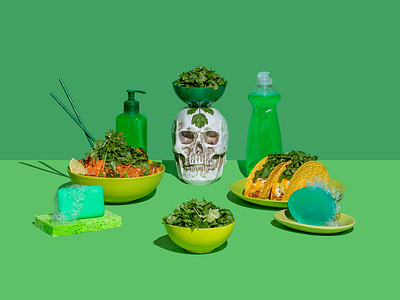 Death by Cilantro art direction artwork cilantro green herb photograph photography soap still life