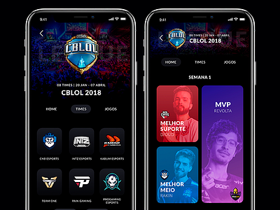 eSports Feed - CBLOL 2018 app cblol esports ios iphone leagueoflegends lol mobile ui ux x
