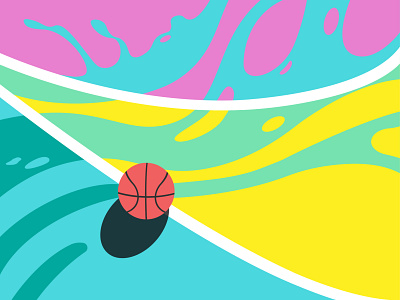 Basketball court illustration design graphic design illustration vector