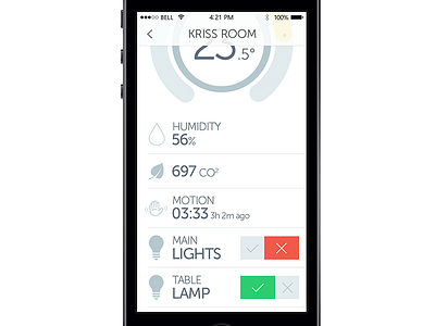 Room Control - iOS Application arduino control house ios7 lights minimalistic raspberry pi smart temperature