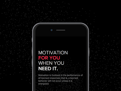 Motivator - iOS push notification based app dark ui ios8 minimalistic motivate push notifications quotes
