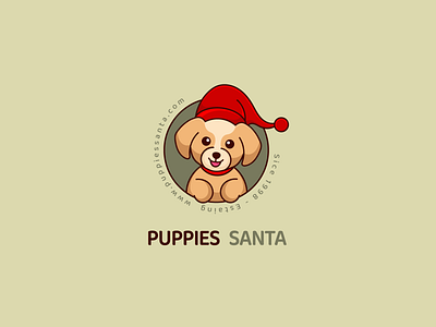 Puppies Santa cute cutelogo freelancing graphic design logo mascot mascotlogo pet petlogo puppy simplemascot