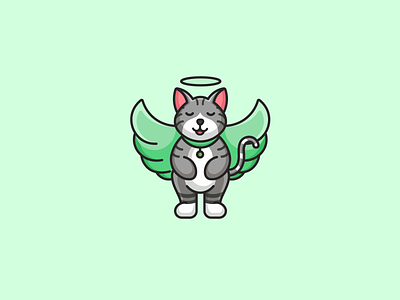 Angel Catty angel cat cute cutelogo design freelancing graphic design illustration logo mascot mascotlogo pet simpleillustration