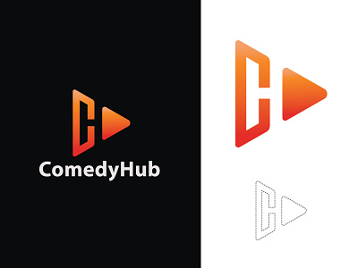 C AND H PLAYER LOGO branding business logo c h logo channel channel logo comedyhub logo creative design flat georgeos gradient logo grid logo icon letter logo logo minimal minimalist music logo player logo unique