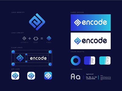 Encode modern Technology Logo Design brand identity brand mark branding business logo crypto e logo graphic design icon letter logo logo logo design logo designer logos minimal minimalist logo modern tech logo professional logo software logo tech vector