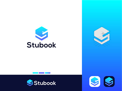 Stubook modern minimalist logo design