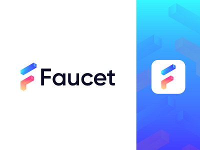 Faucet modern minimalist crypto logo design