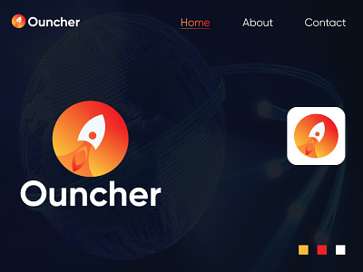 Ouncher modern app logo design