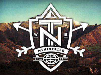 True North Ministries OKC 1 color arrows ministry monogram shield vector