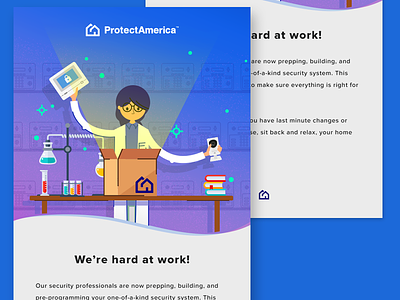 System Building Email Concept email email campaign home security illustration scientist