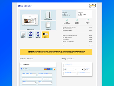 Payment Page Concept home security payments ui ux web design