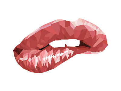 Lips Rebound angular bite bite your lip geometric illustrator lip lips lipstick rebound