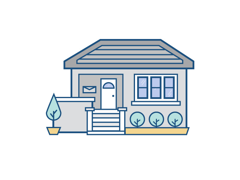 Copper House copper small home houses icon flat line package home house