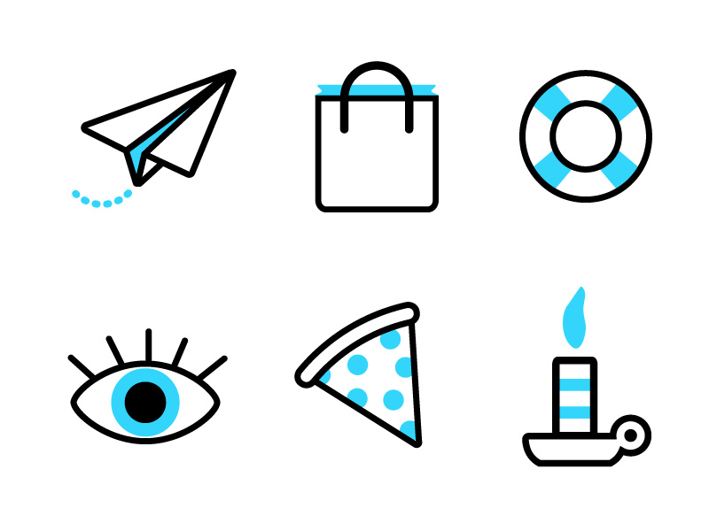 Mobile Icons line small mobile brand style icons