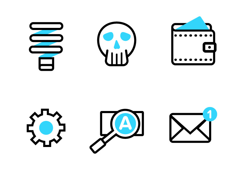 Mobile Icons - Part 3 stroke iconography lines flat illustrator brand icons
