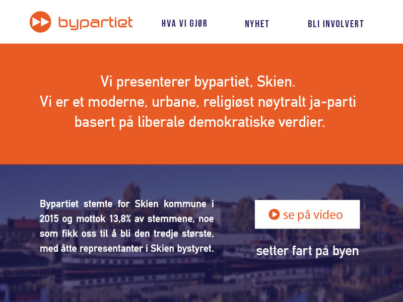 Bypartiet Skien city branding city city party telemark skien mock up website politics norway