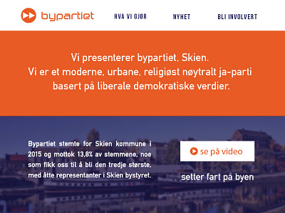 Bypartiet Skien city city branding city party mock up norway politics skien telemark website