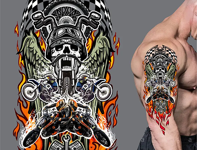Creative Sleeve Tattoo Design artwork creative tattoo design full sleeve tattoo ink ink design sleeve tattoo tattoo