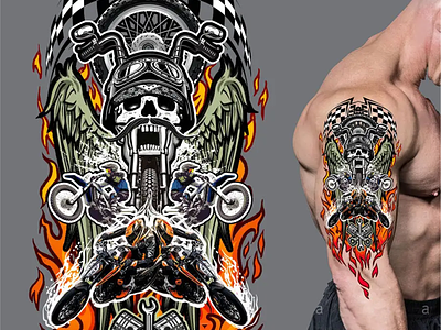 Creative Sleeve Tattoo Design artwork creative tattoo design full sleeve tattoo ink ink design sleeve tattoo tattoo