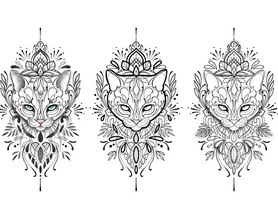 Cute Cat Mandala Tattoo Design cat mandala cat tattoo mandala tattoo minimalist tattoo design tattoos