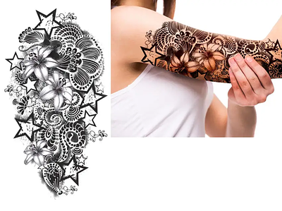 Sleeve Tattoo Design black tattoo sleeve tattoo star tattoo tattoo tattoo design
