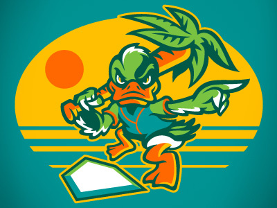 DUCKS baseball beach ducks palmtree