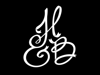 H&B Shorthand ampersand b black and white h lettering logos shorthand typography