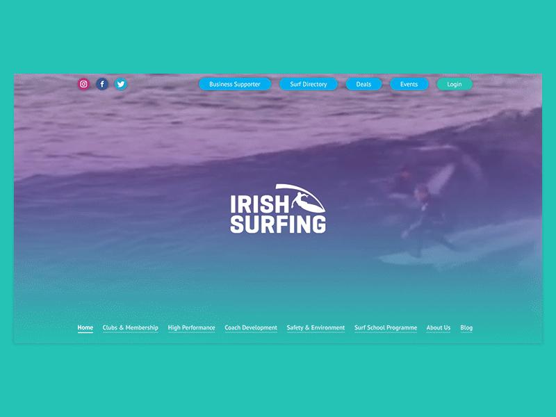 Surfing Website - Homepage after effects animation design surfing typography ui ui design uiux ux