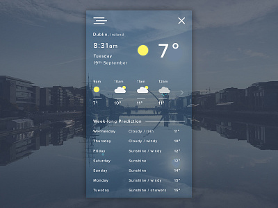 Daily UI #037 - Weather app daily ui dublin ui ui design user experience design user interface design ux weather weather forecast