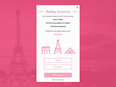 Daily UI #097 - Giveaway competition daily ui giveaway holiday giveaway iconography paris ui user experience design user interface design ux