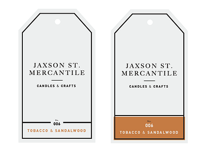 Jaxson St. Mercantile tags candle logo tags